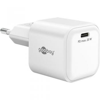 Cargador Rápido USB-C GAN Nano 20W - Power Delivery, Ultracompacto, Blanco, Compatible con iPhone, Samsung, Xiaomi, iPad