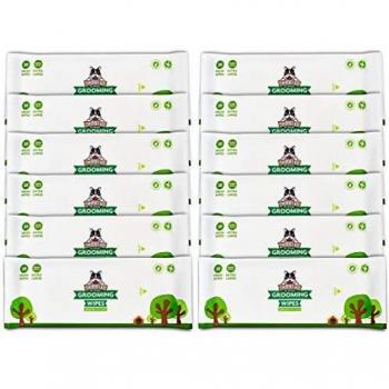 Pogi's Grooming Wipes Paquete de Viaje - 240 toallitas desodorantes para Perros - Aroma de té Verde, Naturales, Extra Grandes, Biodegradable