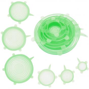 GUUVOR Tapas De Silicona Elástica Protectoras para Alimentos 6 Paquetes De Varios Tamaños De Silicona Ajustables Cocina - Sin BPA, Aptas para Lavavajillas, Microondas, Horno Y Congelador