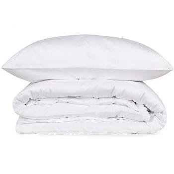 Juego de Cama Satén Blanco Suave 240x220 - Funda Nórdica + 2 Fundas de Almohada