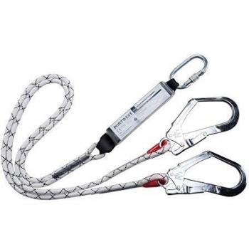 Portwest Mens Fall Arrest Double Kernmantle Cordón con amortiguador Blanco 180cm