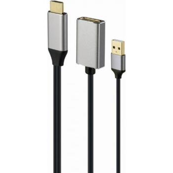 Gembird A-HDMIM-DPF-02 Adaptador Activo HDMI Macho a DisplayPort Hembra 4K Negro 0.1m Cable de Vídeo