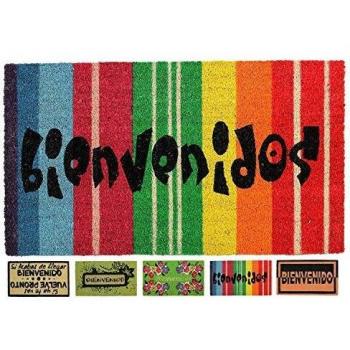 LucaHome - Felpudo Coco Natural 40x70 Antideslizante, Felpudo de Coco Bienvenidos Arcoiris, Felpudo Absorbente Entrada casa, Ideal para Exterior o Interior