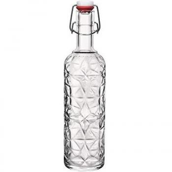 Botella de vidrio con cierre estribo Oriente 1050ml, transparente, 8.5x32 cm, paquete de 6 unidades