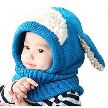 Butterme Invierno Bebé Niños Niño Cálido Gorro de Lana Capucha Bufanda Gorras de Punto Sombreros de Lana