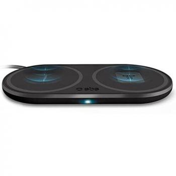 Cargador Inalámbrico DUAL 10W+10W Qi Compatible Negro