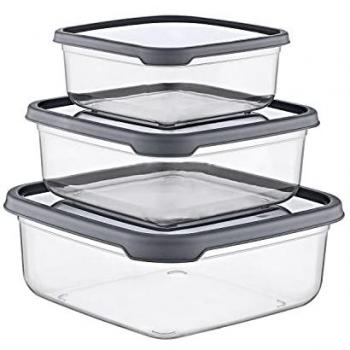Set de 3 Recipientes Herméticos Cuadrados para Alimentos 400-800-1400ML