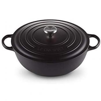 LE CREUSET Cacerola Evolution con tapa, Ø 26 cm, La Marmite, Redonda, Todas las fuentes de calor incl. inducción, 4,1 l, Negro mate