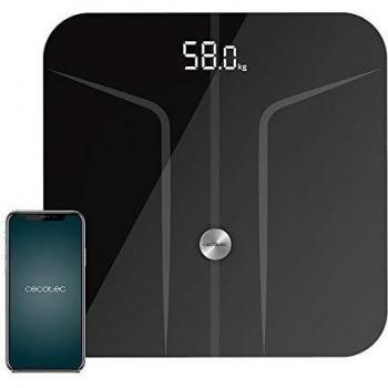 Cecotec Báscula de baño Surface Precision 9750 Smart Healthy. Función Bioimpedancia, Conectividad Bluetooth, 10 Parámetros, Superficie de vidrio templado