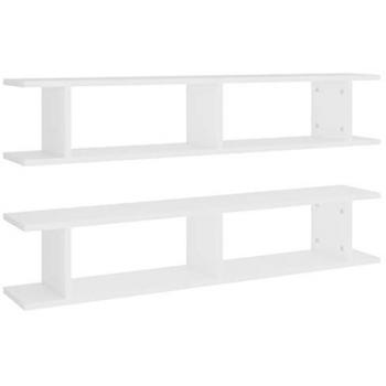 Estantes de pared 2 uds madera contrachapada blanco 105x18x20 cm