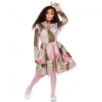 Disfraz de Muñeca Vudú marrón y rosa para niña de Smiffy's