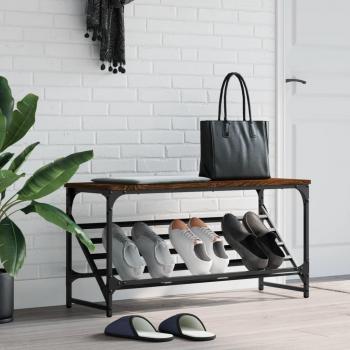 Zapatero marrón roble 90x30x45 cm madera multicapa
