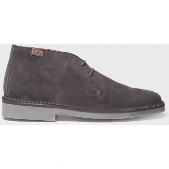 Botines de hombre de serraje con cordones