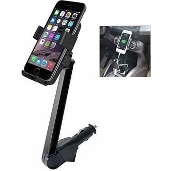 Racksoy 2 in 1 Dual USB Chargers 3.1A Mobile Phone Smartphone Mount Holder Car Cradle For iPhone 4/4S 5 5C 5S 6 6 Plus, Samsung Galaxy Note 2 3 3mini 4 S2 S3 S4, Motorola LG 2, HTC M8 One X, Sony Xperia M2 Z3, Nokia Lumia 920 630 930 ect.