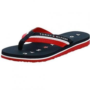 Tommy Hilfiger Women's Loves Beach Flip Flops - Midnight Blue/White/Red - Size 40