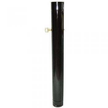 WOLFPACK LINEA PROFESIONAL 22011020 Wolfpack Tubo Acero Vitrificado Ø 120 mm. con Llave Estufas De Leña, Chimenea, Alta Resistencia, Color Negro