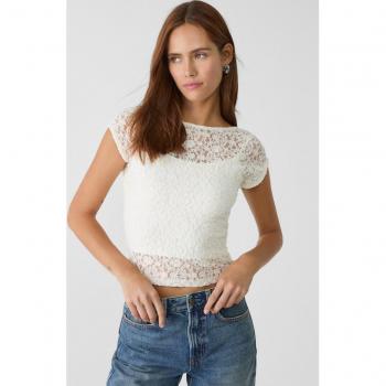 Vanilla Lace Backless Top S