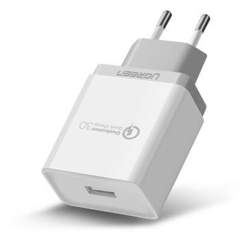 Quick Charger 3.0, Ugreen Cargador Rápido USB Adaptador de Carga Rápida Qualcomm 3.0 Certificado Enchufe Europeo para Móviles y Tablets con QC Habilitada como HTC, Motorola, LG G5, Xiaomi, Huawei y ect