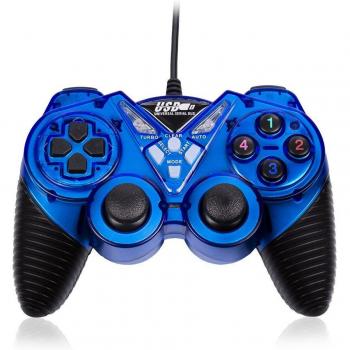 Mando Gaming USB para PC DAM, con cable, 12 botones, joysticks analógicos, medidas 15x10x7cm