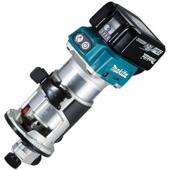Makita DRT50RTJX2 Fresadora Multifunción Inalámbrica 18V Li-Ion 5.0Ah con Pinzas de 6 y 8 mm, Maletín y Accesorios