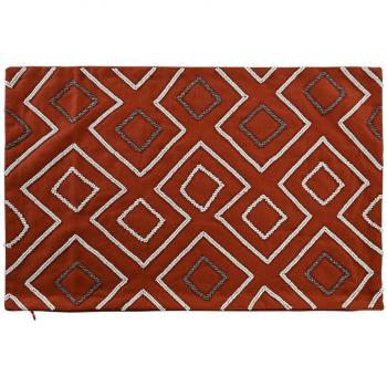 Funda cojín algodón 60x1x40 geométrico terracota