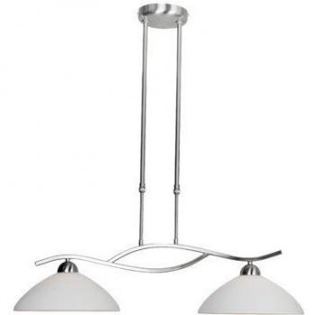 Lámpara de Techo Suspendida Capri 2 luces Cromo con Cristal Opal Mate