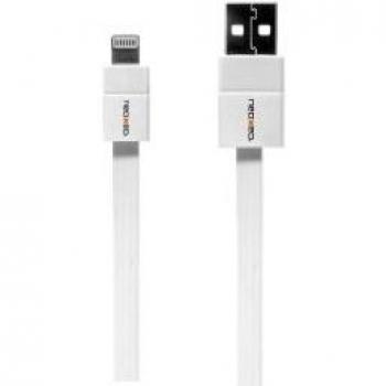 Neoxeo X250A25058 - Cable de Carga Plano para iPhone 5/5s/5c, iPad Air y iPod Touch 5, Color Blanco
