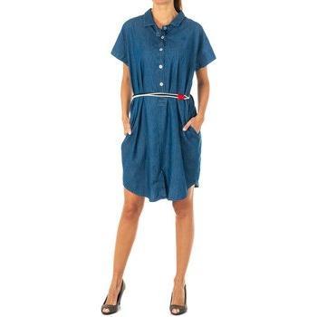 La Martina Vestido Tejano Manga Corta con Cuello de Solapa LWD601 Mujer