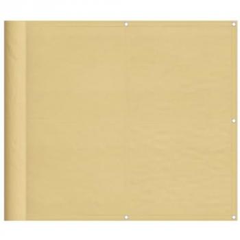 Pantalla de balcón 100% poliéster Oxford color antracita, beige y amarillo, tamaño 90x500 cm, impermeable, protección UV