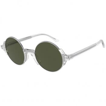 Giorgio Armani AR326SM 599931 Silver Injected Sunglasses for Women with Green Lens