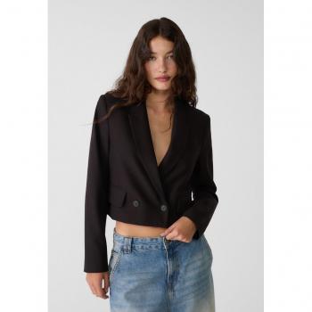 Stradivarius Elegant Black Smart Cropped Blazer XS