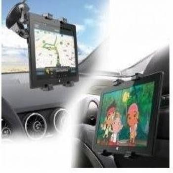 Soporte Universal DE Coche 2 EN 1 Phoenix PHCARHOLDERG+ con Soporte 1 X Ventosa / 1 X REPOSACABEZAS VALIDO para Tablets hasta 10.2 Apertura DE 11.5CM A 21CM ROTACION 360Ã‚º Negro