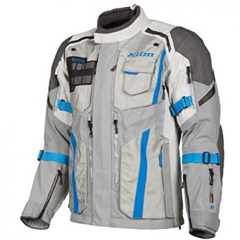 Klim Badlands Pro 2023 Chaqueta textil de motocicleta Gris-Limonada Azul Eléctrica XL
