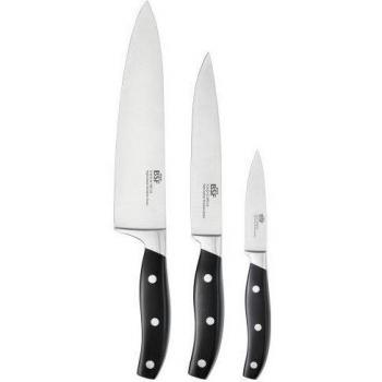 BSF Juego de Cuchillos Cocina, Acero Inoxidable Plateado y Negro, Centimeters
