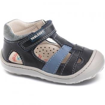 Sandalias cerradas de bebés de piel color azul marino Pablosky - Modelo 023922p