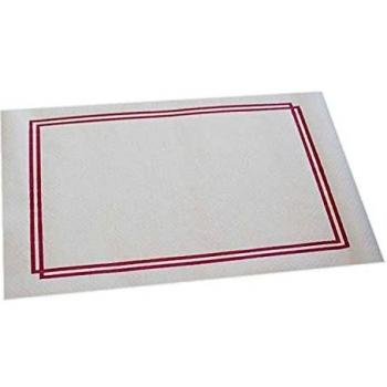 Morigami Mantel Individual, 30 x 40 cm, gofrado, 38 gramos, Cenefa burdeos, 800 unidades