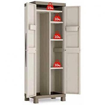 Kis 2096720361 Utilidad armario alto 2 puertas transparente gris/marrón