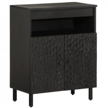 Aparador negro 60x33x75 cm madera maciza de mango