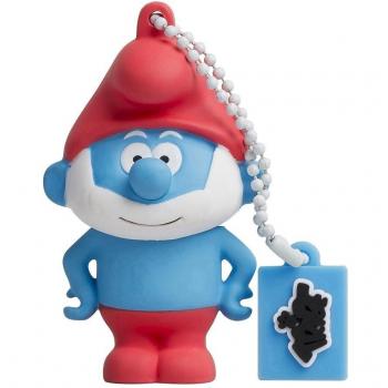 Tribe Los Pitufos Pendrive - Memoria USB Flash Drive 2.0, de goma, de 8 GB con llavero, diseño Papa Pitufo