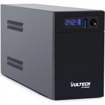 VULTECH UPS 1400VA LFP INTERACTIVO CON SCHERMO LED Y BATERÍA DE LITIO FERRO FOSFATO - 2 SALIDAS AC, 1 USB