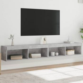 Mueble de TV vidaXL con luces LED, 2 unidades, dimensiones 100x30x30 cm, color gris hormigón