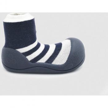 Attipas - Patucos de bebé niño a rayas con detalle ancla bordada