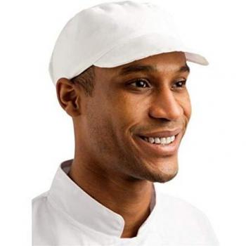 Gorra de Panadero Unisex Blanca de Algodón - Talla Única - Whites Chefs Clothing