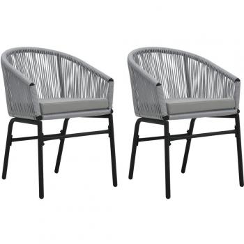 Anthracite PE Rattan Garden Chairs Set of 2