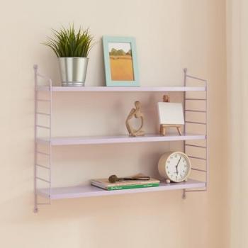Estantería de Pared Strängnäs de 3 Niveles en Acero Violeta Mate 50x60x15 cm