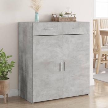 Aparador de madera contrachapada gris hormigón 80x42,5x93 cm vidaXL