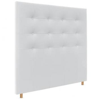 Cabecero Capitoné Blanco de Polipiel hasta el Suelo 150x120cm con Tapizado ACUALINE para Cama Dormitorio