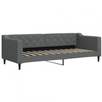 Sofá cama tela gris oscuro 80x200 cm