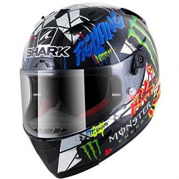 Shark NC Casco de Moto, Hombre, Negro/Azul/Verde, Extra-Large