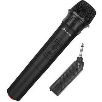 NGS Singer Air Wireless Dynamic Microphone - Vocal, 20 Metre Range, Plug&Play, Black